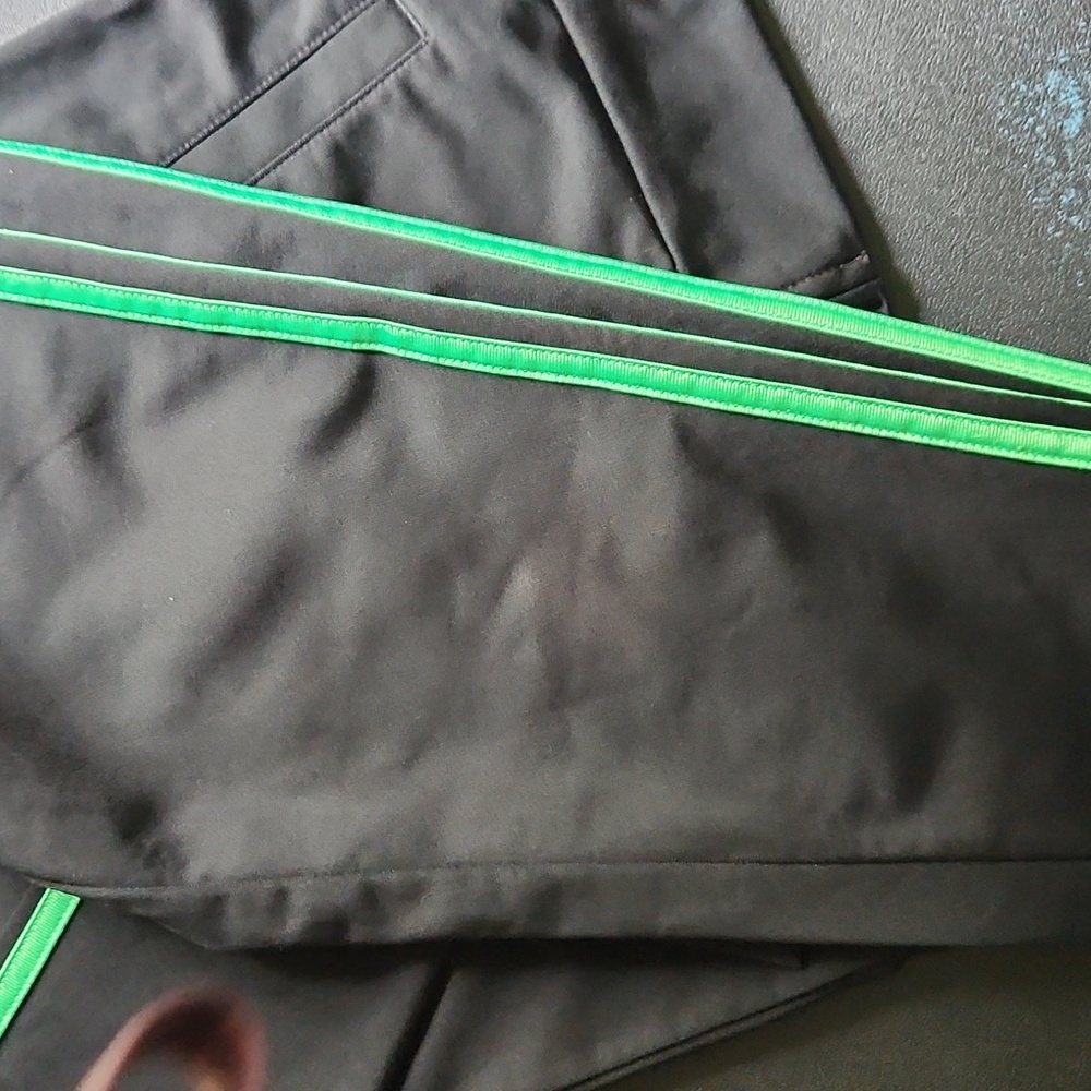 Adidas Black Tracksuit with Green Stripes - Picture 4 of 5